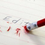 closeup of a pencil eraser correcting an error